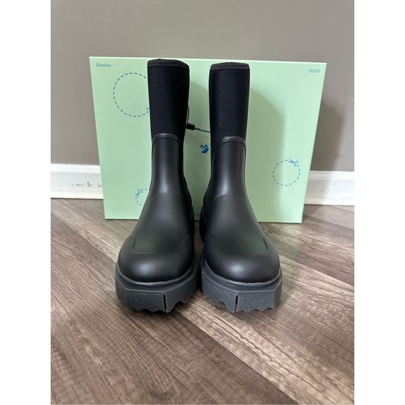 Off-White Sponge Rubber Rain Boots - Picture 7 of 14